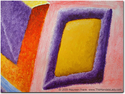 Close-up of yellow/purple rectangle